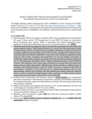 1 Agenda Item I.3.A Supplemental HMSMT Report 1 March 2021