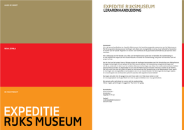 Expeditie Rijksmuseum Lerarenhandleiding