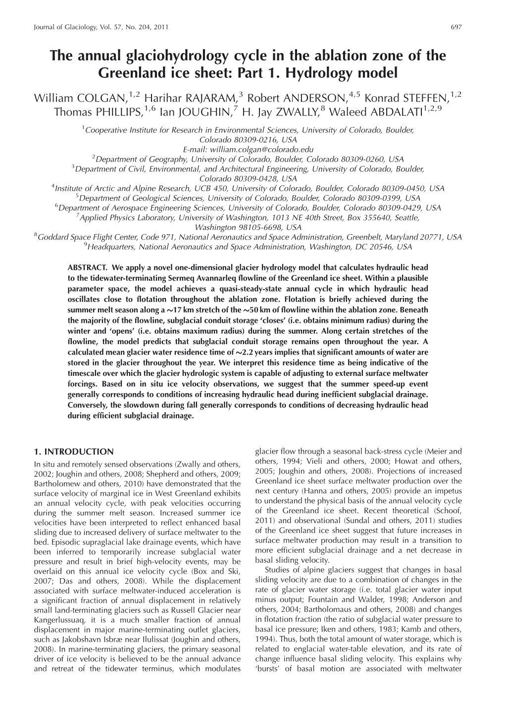 The Annual Glaciohydrology Cycle in the Ablation Zone of the Greenland Ice Sheet: Part 1. Hydrology Model