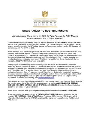 Steve Harvey to Host Nfl Honors