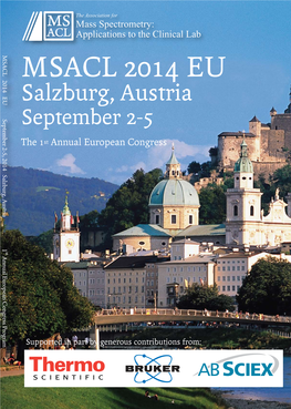 MSACL 2014 EU September 1 Austria 2-5, 2014 Salzburg, Con Dence in Results MSACL 2014 EU