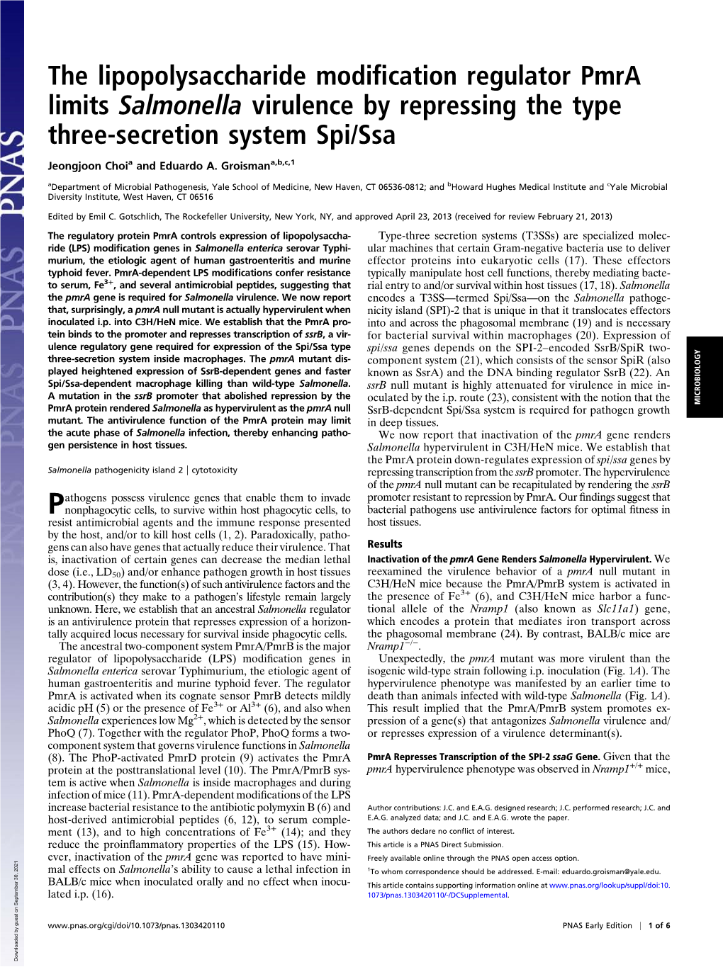 The Lipopolysaccharide Modification Regulator Pmra Limits Salmonella