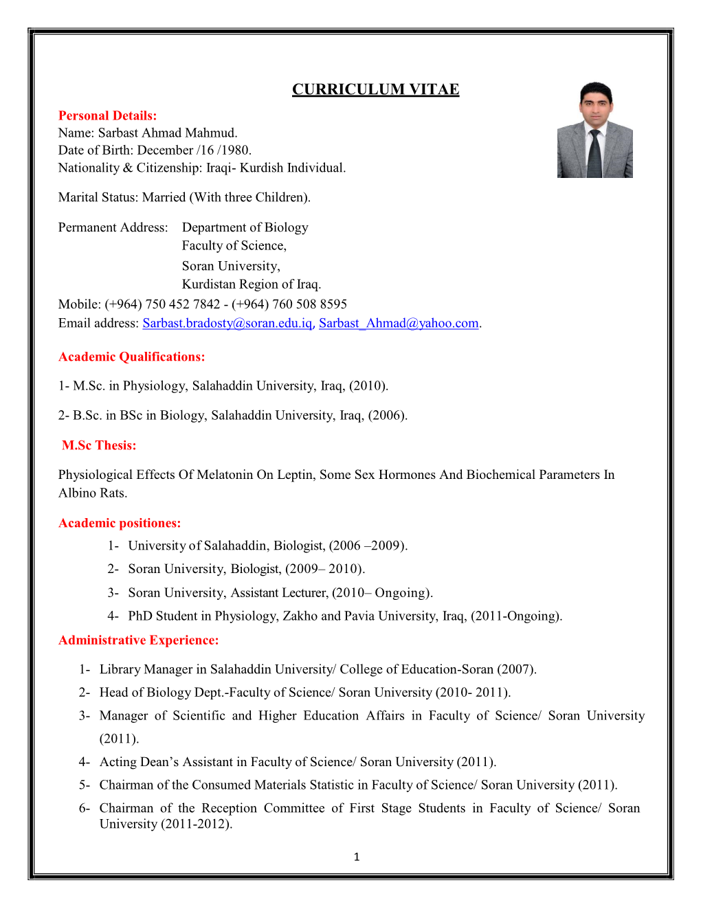 Curriculum Vitae