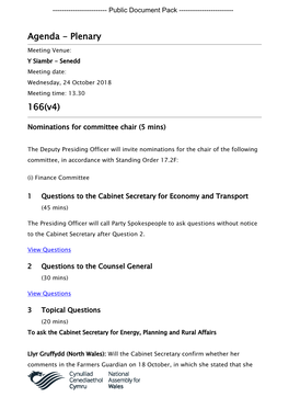 (Public Pack)Agenda Document for Plenary, 24/10/2018 13:30