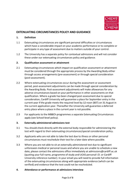 Extenuating Circumstances Policy and Guidance 1