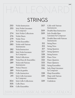 Strings: 6/18/09 4:05 PM Page 249 HAL LEONARD249 STRINGS