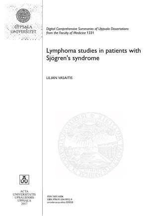 Lymphoma Studies in Patients with Sjögren's Syndrome