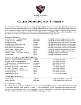 College Counseling Events Overview