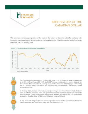 Brief History of the Canadian Dollar