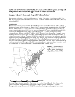 Synthesis of American Chestnut (Castanea Dentata) Biological, Ecological, and Genetic Attributes with Application to Forest Restoration