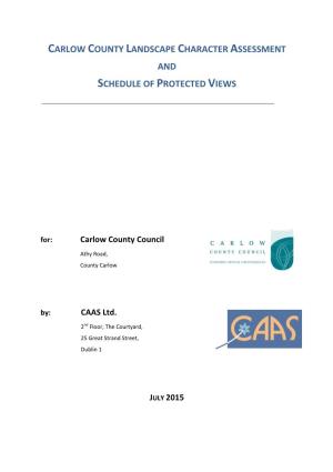 Carlow County Landscape Character Assessment and Schedule of Protected Views