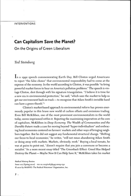 Can Capitalism Save the Planet? on the Origins of Green Liberalism