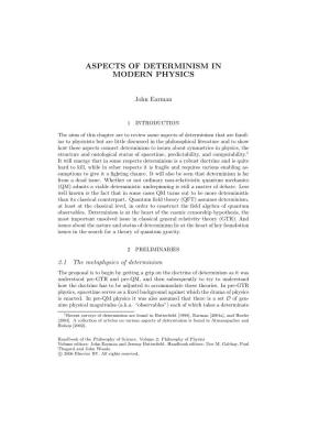 Aspects of Determinism in Modern Physics