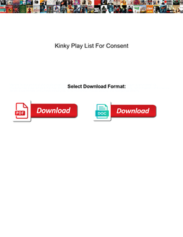 Kinky Play List for Consent
