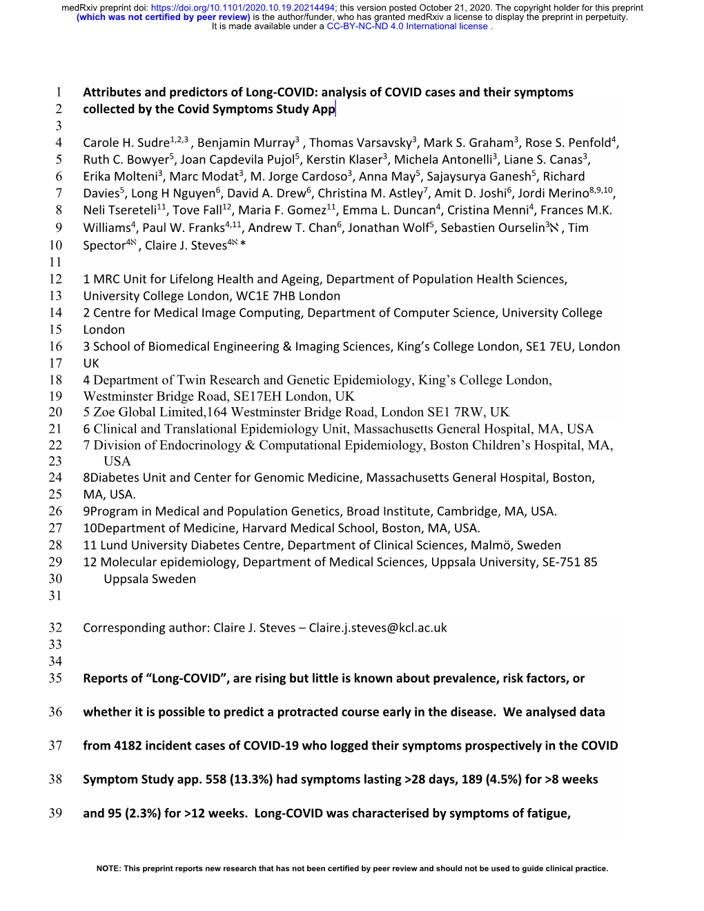 Analysis of COVID Cases and Their Symptoms Collected By