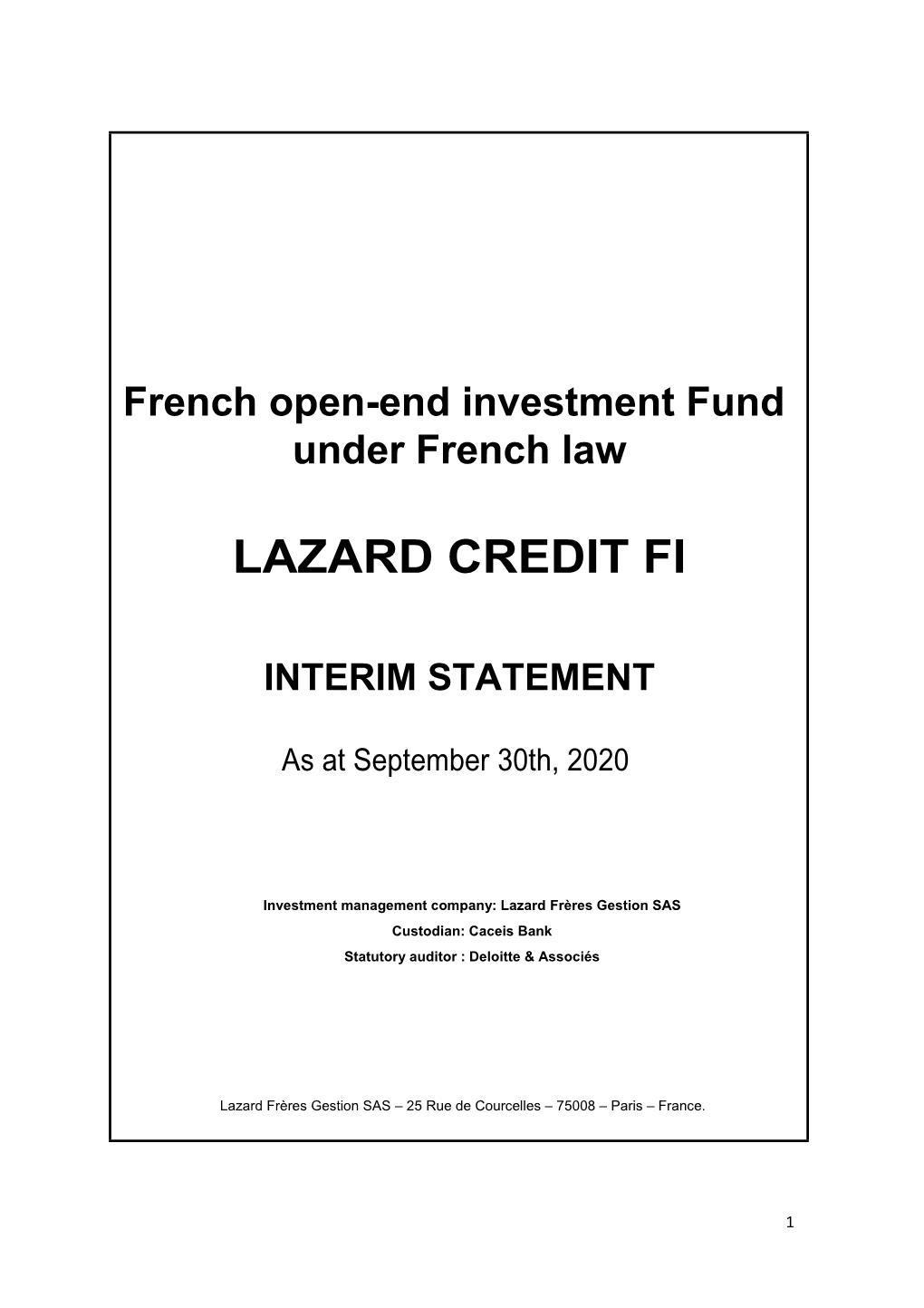 Lazard Credit Fi