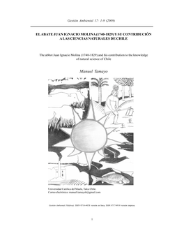 El Abate Juan Ignacio Molina (1740-1829) Y Su Contribución a Las Ciencias Naturales De Chile