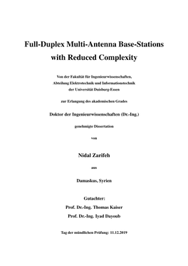 Full-Duplex Multi-Antenna Base-Stations with Reduced Complexity