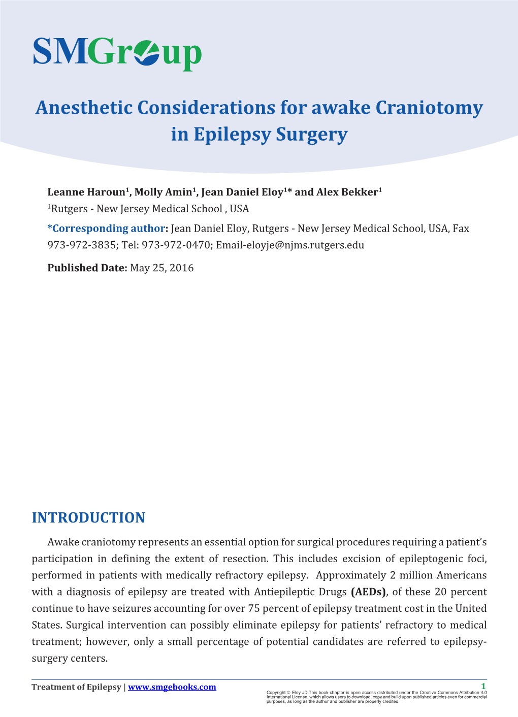 Anesthetic Considerations for Awake Craniotomy in Epilepsy Surgery