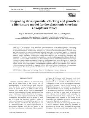 Integrating Developmental Clocking and Growth in a Life-History Model for the Planktonic Chordate Oikopleura Dioica