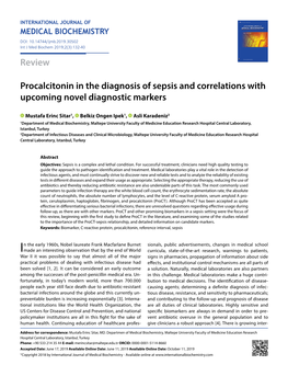 Procalcitonin in the Diagnosis of Sepsis and Correlations with Upcoming Novel Diagnostic Markers
