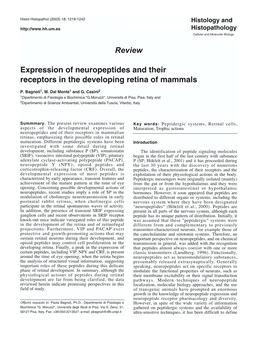 Review Expression of Neuropeptides and Their Receptors in The
