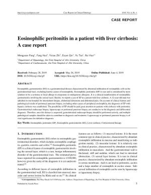 Eosinophilic Peritonitis in a Patient with Liver Cirrhosis: a Case Report