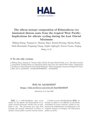 The Silicon Isotope Composition of Ethmodiscus