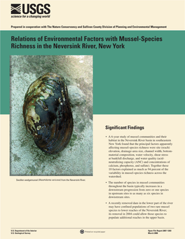 Relations of Environmental Factors with Mussel-Species Richness in the Neversink River, New York