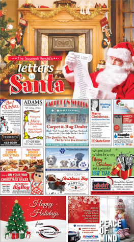 Letters PAGE 2 — the TECUMSEH HERALD SANTA LETTERS DECEMBER 24, 2015