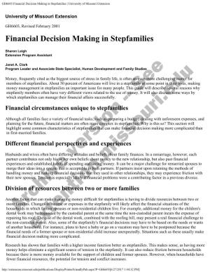 GH6603 Financial Decision Making in Stepfamilies | University of Missouri Extension