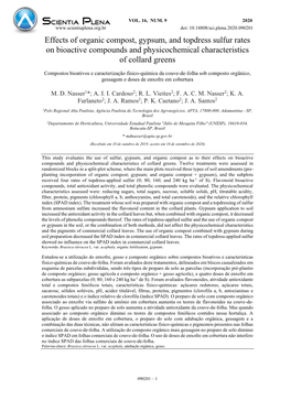 Effects of Organic Compost, Gypsum, and Topdress Sulfur Rates on Bioactive Compounds and Physicochemical Characteristics of Collard Greens