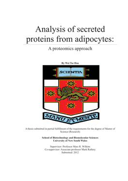 Analysis of Secreted Proteins from Adipocytes: a Proteomics Approach