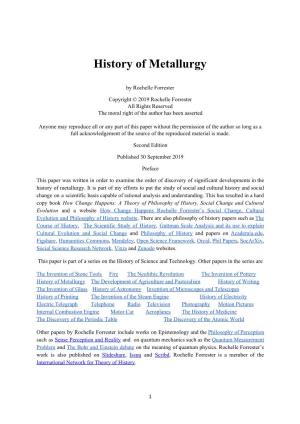History of Metallurgy