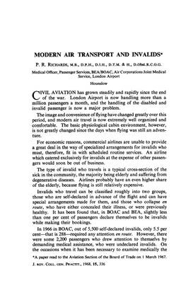Modern Air Transport and Invaliids* P