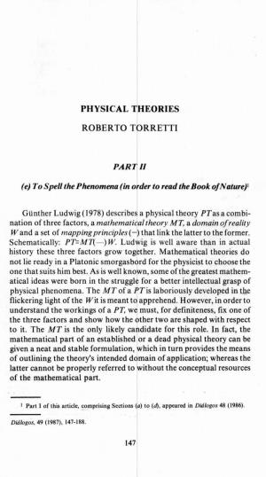 Physical Theories Roberto Torretti
