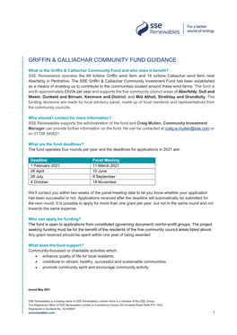 Griffin & Calliachar Community Fund Guidance