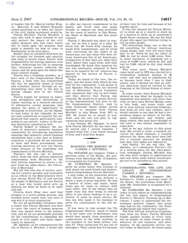 CONGRESSIONAL RECORD—HOUSE, Vol. 153, Pt. 10 June 5, 2007