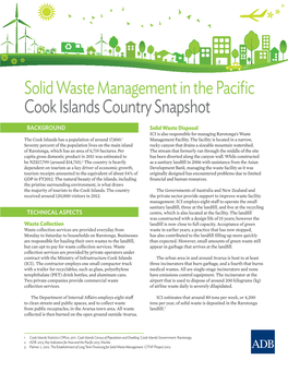 Solid Waste Management in the Pacific: Cook Islands Country Snapshot