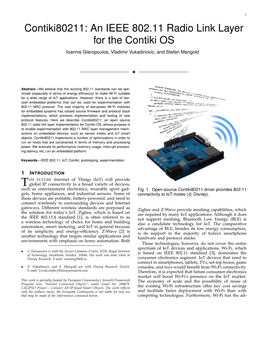 An IEEE 802.11 Radio Link Layer for the Contiki OS Ioannis Glaropoulos, Vladimir Vukadinovic, and Stefan Mangold