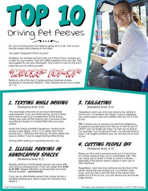 Driving Pet Peeves