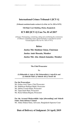 Bangladesh ICT-BD [ICT-1] Case No
