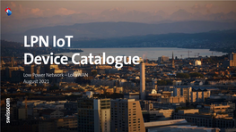 LPN Iot Device Catalogue Low Power Network – Lorawan August 2021 Introduction