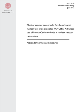 Nuclear Reactor Core Model for the Advanced Nuclear Fuel Cycle Simulator FANCSEE