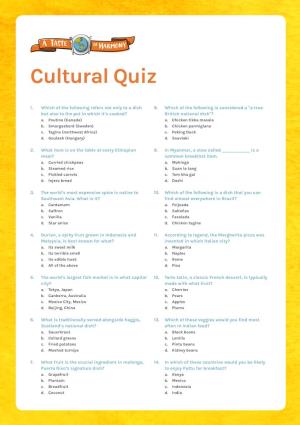 Cultural Quiz