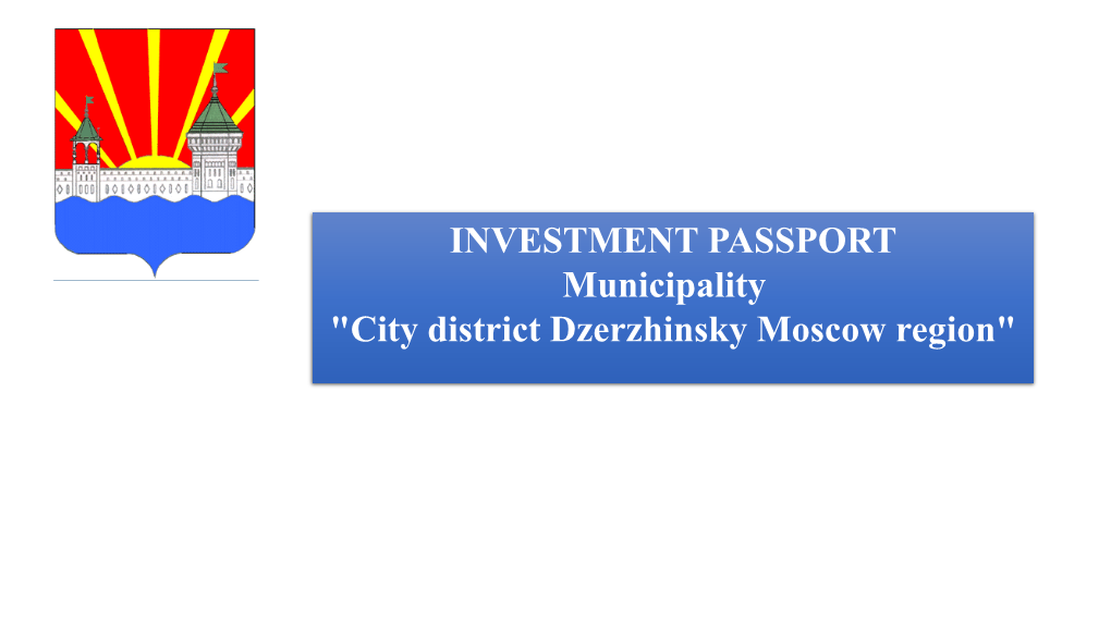 INVESTMENT PASSPORT Municipality 