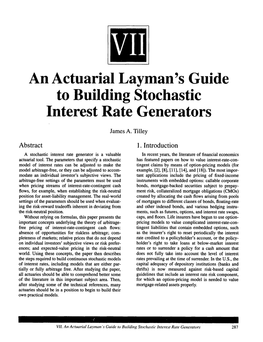 An Actuarial Layman's Guide to Building Stochastic Interest Rate Generators
