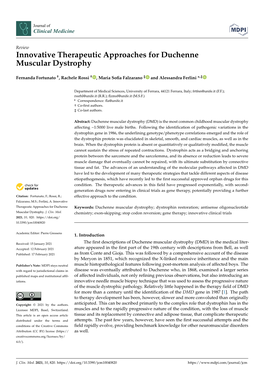 Innovative Therapeutic Approaches for Duchenne Muscular Dystrophy