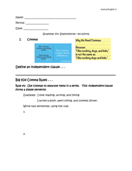 Define an Independent Clause . . . Big Kid Comma Rules