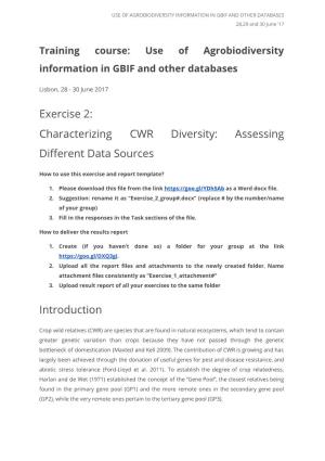 CWR Diversity: Assessing Different Data Sources